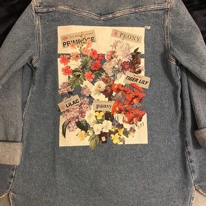 AUTHENTIC OFF WHITE flower denim jacket